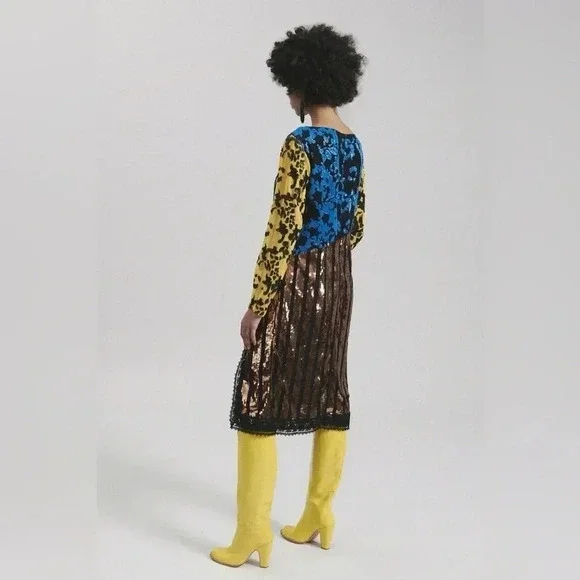 Rachel Comey Dancando Sequin Dress Size 00 Color Black Blue
